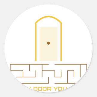 常設のステッカー Every Door Is Permanent ラウンドシール