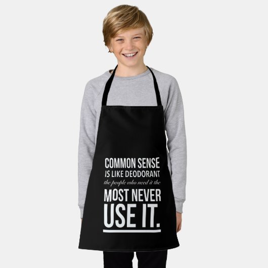 常識は消臭剤のようなものだ。 エプロン (着用した状態)