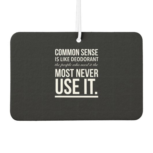 常識は消臭剤のようなものだ カーエアーフレッシュナー (正面)