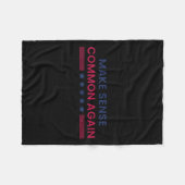 常識を取り戻せ - ユーモアの名言 フリースブランケット (正面(横))