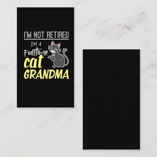 常退職した勤の猫のおばあちゃん引退 名刺 (正面/裏面)