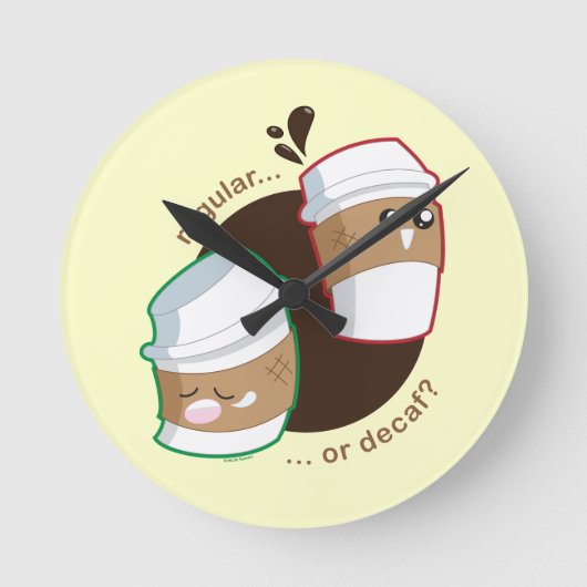 常連かDecafか。 ラウンド壁時計 (正面)