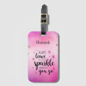 常離れに少し輝くパーソナライズされた ラゲッジタグ (正面縦)