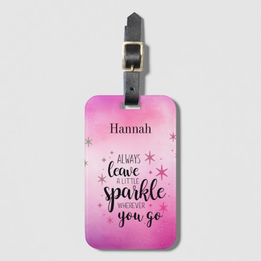 常離れに少し輝くパーソナライズされた ラゲッジタグ (正面縦)