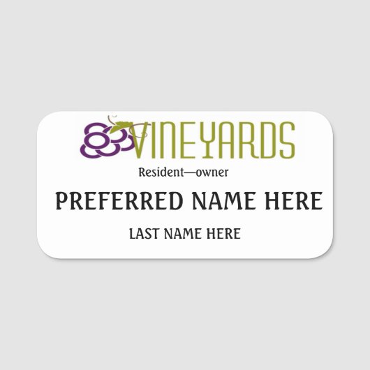 常駐：所有者 名札 (正面)