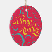 常鮮やかに本の本に読渦巻く セラミックオーナメント (右)