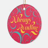 常鮮やかに本の本に読渦巻く セラミックオーナメント (左)