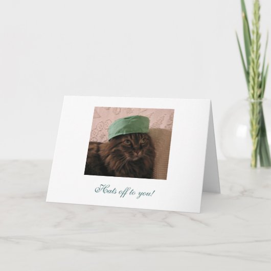 帽子あなたに-お祝い! カード (正面)