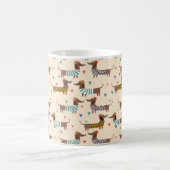 帽子おもしろいとセーターのダックスシャント コーヒーマグカップ (中央)