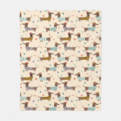 帽子おもしろいとセーターのダックスシャント フリースブランケット (正面)