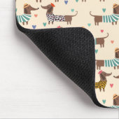 帽子おもしろいとセーターのダックスシャント マウスパッド (コーナー)