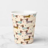 帽子おもしろいとセーターのダックスシャント 紙コップ (左)