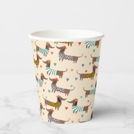 帽子おもしろいとセーターのダックスシャント 紙コップ