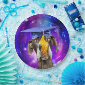 帽子おもしろいをかぶった卒業犬 ペーパープレート (パーティー)