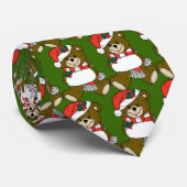 帽子およびマフを持つサンタのテディー・ベア ネクタイ (ロール)