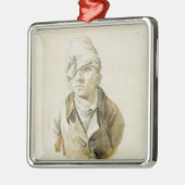 帽子および目パッチとの自画像 メタルオーナメント (左)