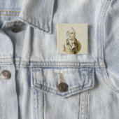 帽子および目パッチとの自画像 缶バッジ (インサイチュ)