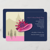 帽子および馬ダービーの2匹の招待状 招待状 (正面/裏面)