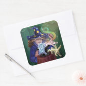 帽子からうさぎを引っ張る魔術師 スクエアシール (封筒)