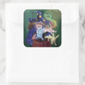 帽子からうさぎを引っ張る魔術師 スクエアシール (バッグ)