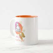 帽子かわいらしとミッテンスの冬のシーズン明るい ツートーンマグカップ (正面左)