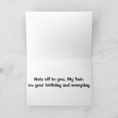 帽子があなたに双子の誕生日と毎日 カード (内部)