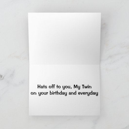 帽子があなたに双子の誕生日と毎日 カード (内部)