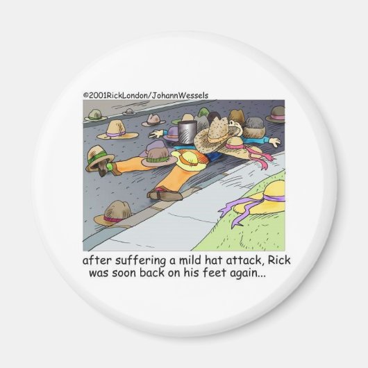 帽子がおもしろいギフトT&収集品 マグネット (正面)