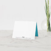 帽子が付いているシマウマ及び水玉模様のプリント: 青い サンキューカード (裏面)