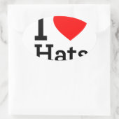 帽子が大好き 楕円形シール (バッグ)