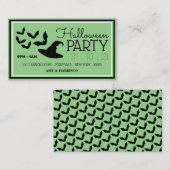 帽子とこうもり、ハローウィンパーティチケット招待状 エンクロージャーカード (正面/裏面)