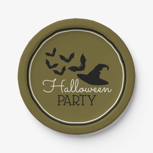 帽子とこうもり、ハローウィンパーティ ペーパープレート (正面)