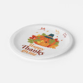 帽子とで感謝祭のパンプキ葉ン ペーパープレート (アングル)