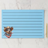 帽子とアメリカ国旗のバンダナを着ている犬 ペーパーパッド (インサイチュ)