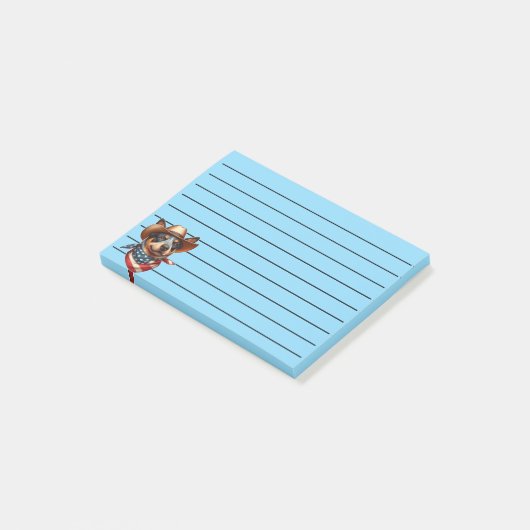 帽子とアメリカ国旗のバンダナを着ている犬 ポストイット (アングル)