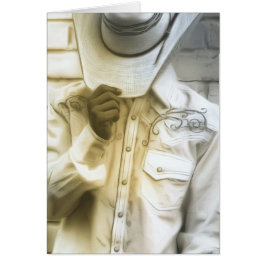 帽子とウェスタンシャツウェスタンカード付きカウボーイ