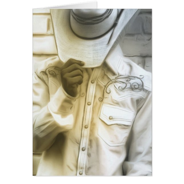 帽子とウェスタンシャツウェスタンカード付きカウボーイ (正面)