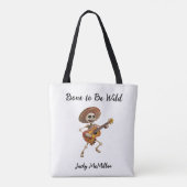 帽子とギタ遊ーのハロウィーンのスケルトン トートバッグ (裏面)