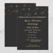 帽子とコンフェッティの卒業式 案内状 (正面/裏面)