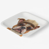 帽子とサングラスを被ったブルドッグ ペーパープレート (傾斜あり)