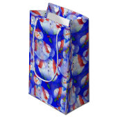 帽子とスカーフを備えた雪だるま スモールペーパーバッグ (正面アングル)