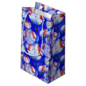 帽子とスカーフを備えた雪だるま スモールペーパーバッグ (裏面アングル)