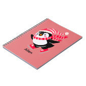 帽子とスカーフを身に着けたクリスマスペンギン ノートブック (左側)