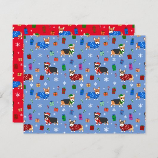 帽子とセーターが可愛いクリスマスコーギー (正面/裏面)