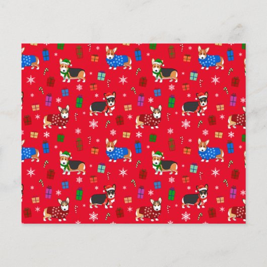 帽子とセーターが可愛いクリスマスコーギー (裏面)