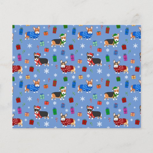 帽子とセーターが可愛いクリスマスコーギー (正面)