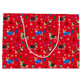 帽子とセーターが可愛いクリスマスコーギー ラージペーパーバッグ (裏面)