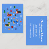 帽子とセーターが可愛いクリスマスコーギー 名刺 (正面/裏面)