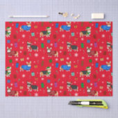 帽子とセーターが可愛いクリスマスコーギー 薄葉紙 (クラフト)