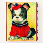 帽子とセーターを着た可愛らしい犬 ノートブック (裏面)